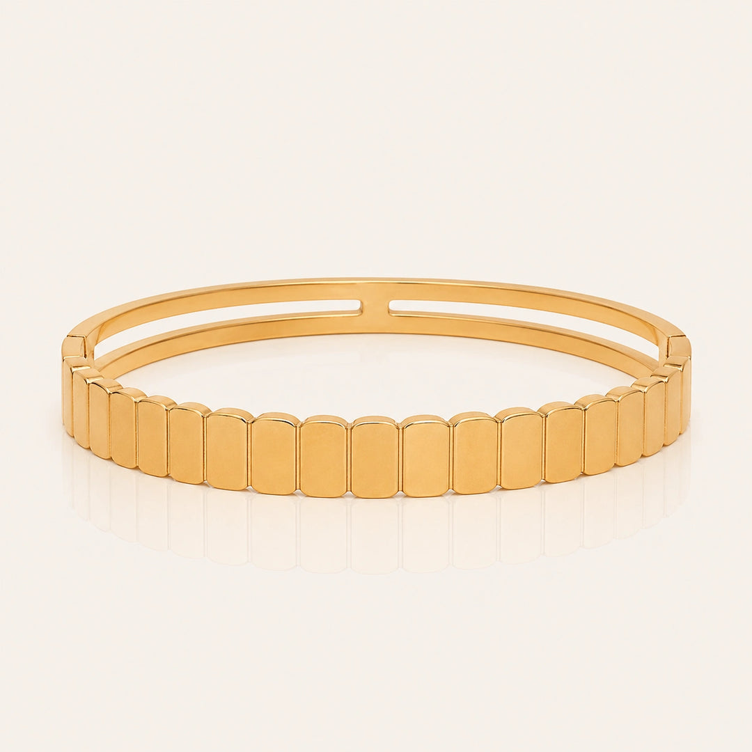 Ridged Gold Bracelet
