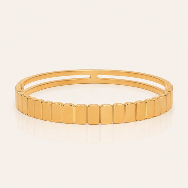 Ridged Gold Bracelet