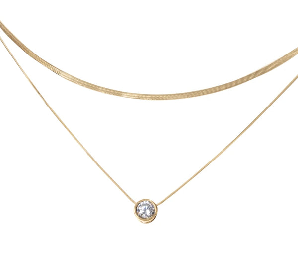 Layered Solitaire Necklace