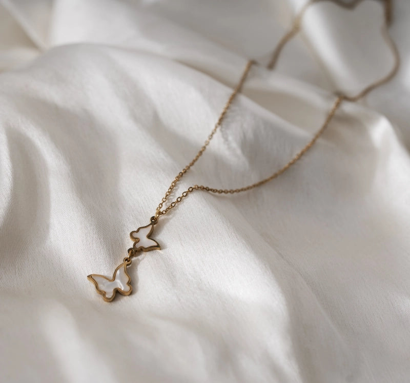 Minimal butterfly necklace