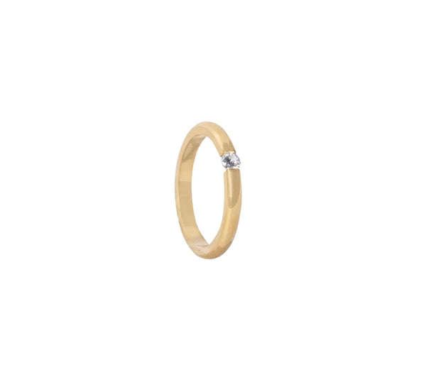 Dainty Stone Gold Ring