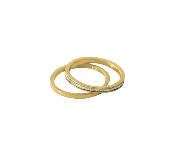 Stackable Gold Rings – Plain & Stone
