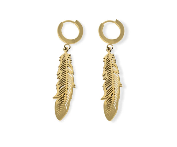 Dainty Feather Dangle Earrings