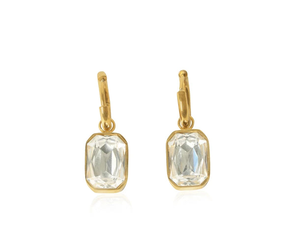 Baguette Stone Gold Earrings