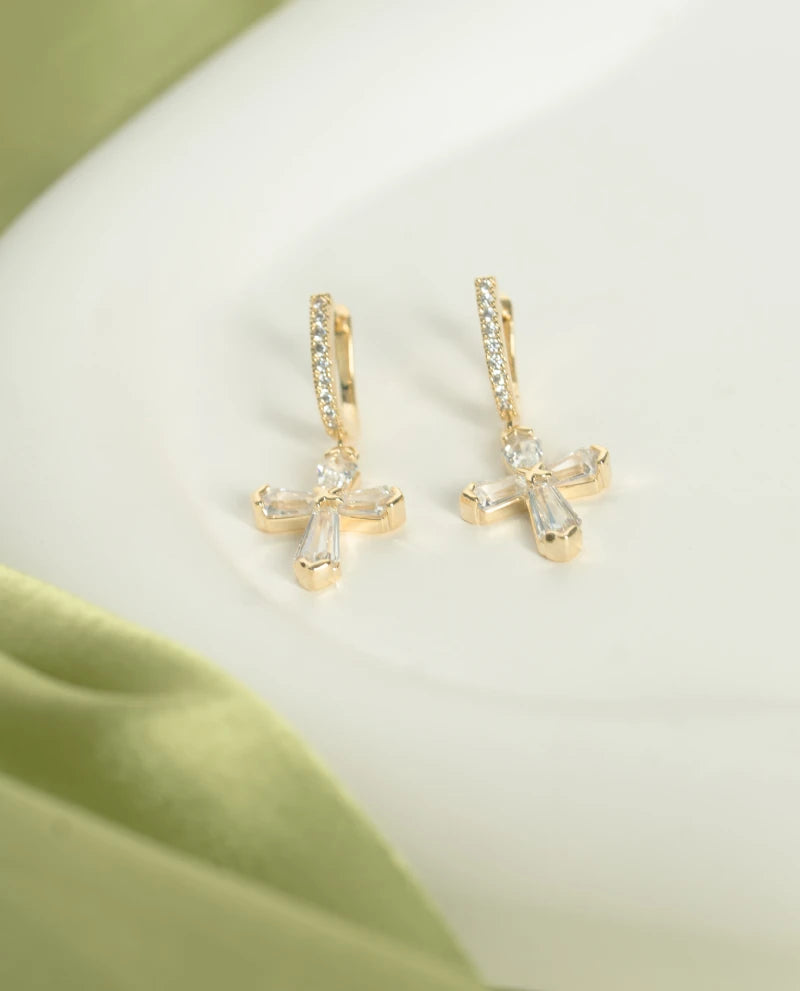 Cross Drop Earrings