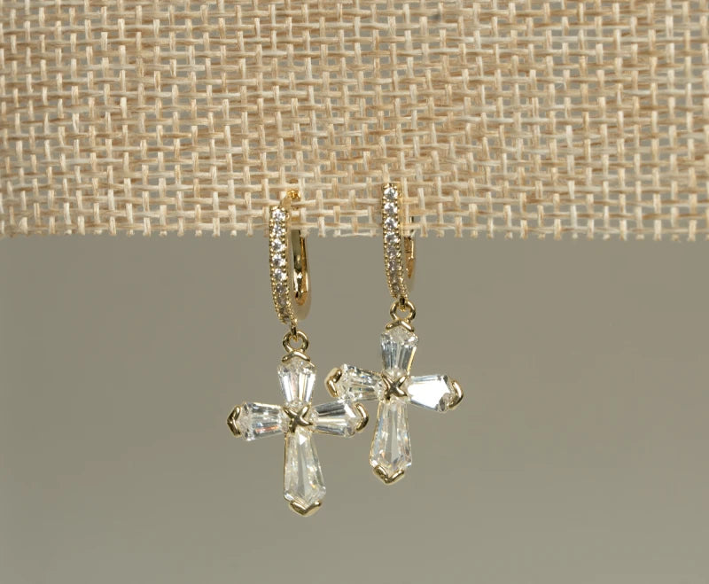 Cross Drop Earrings