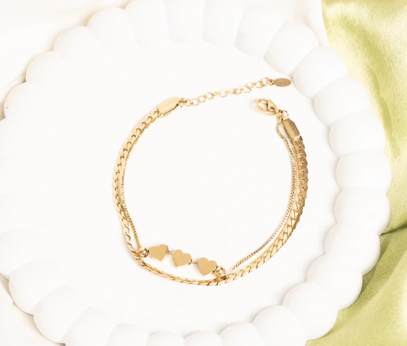 Gold charm bracelet