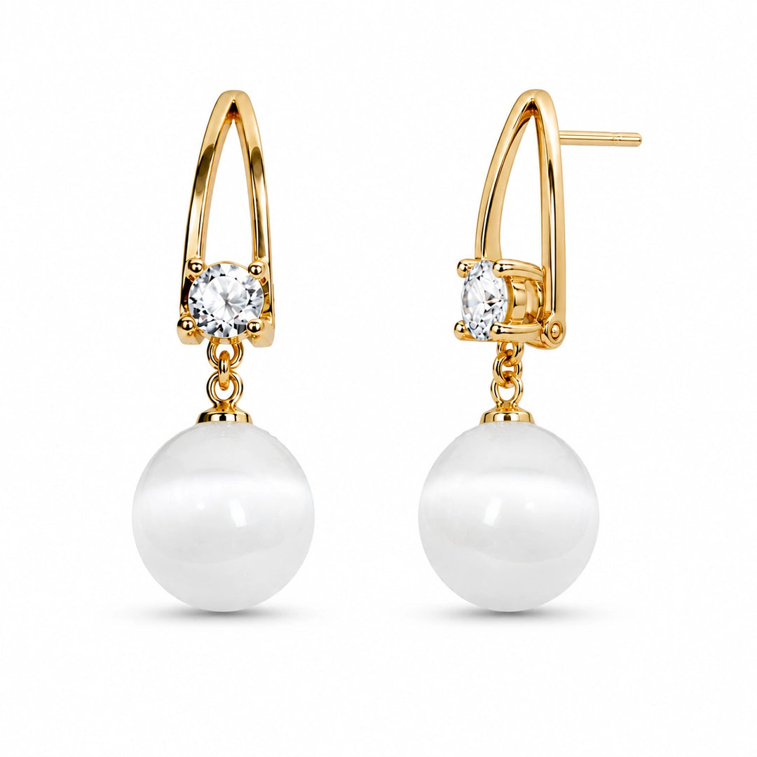 Pearl Drop Crystal Earrings