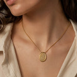 Load image into Gallery viewer, Etched Oval Pendant Necklace
