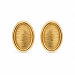 Load image into Gallery viewer, Textured Oval Gold Stud Earrings
