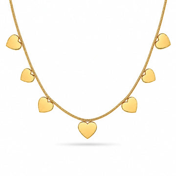 Golden Heart Cascade Necklace