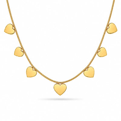Golden Heart Cascade Necklace