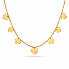 Golden Heart Cascade Necklace