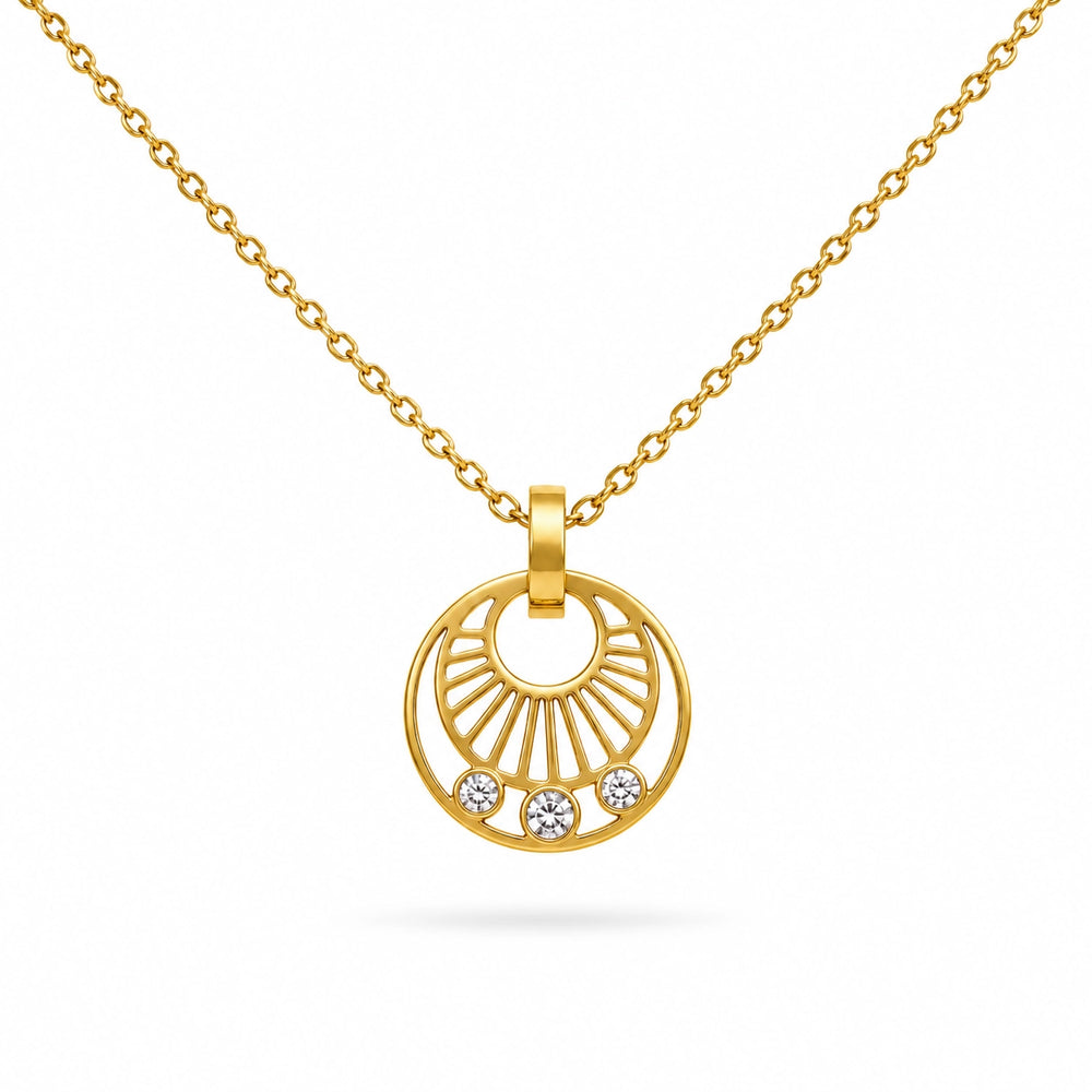Sunburst Gold Pendant Necklace