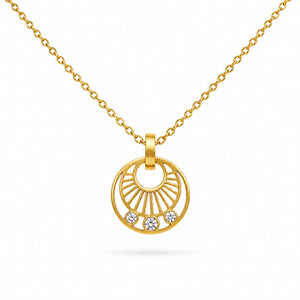 Sunburst Gold Pendant Necklace