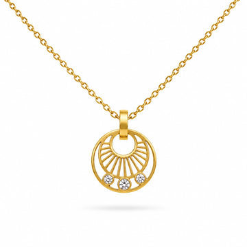 Sunburst Gold Pendant Necklace