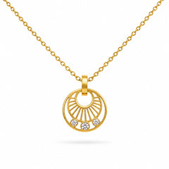 Sunburst Gold Pendant Necklace