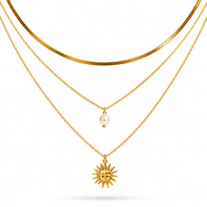 Solar Pearl Layered Necklace