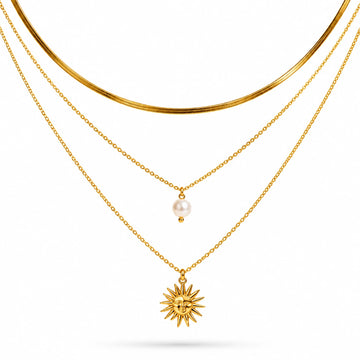 Solar Pearl Layered Necklace