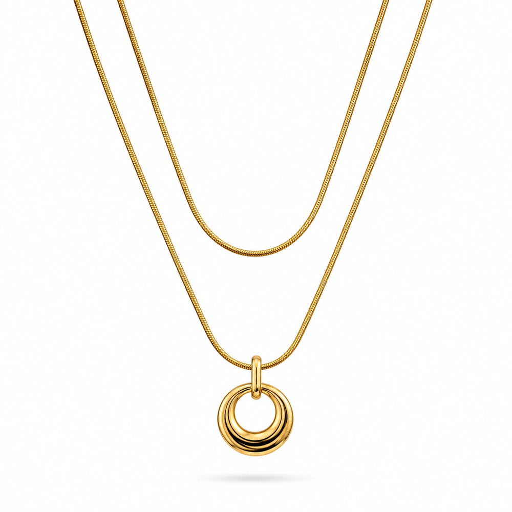 Golden Halo Layered Necklace