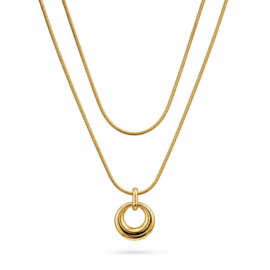 Golden Halo Layered Necklace