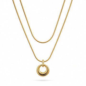 Golden Halo Layered Necklace