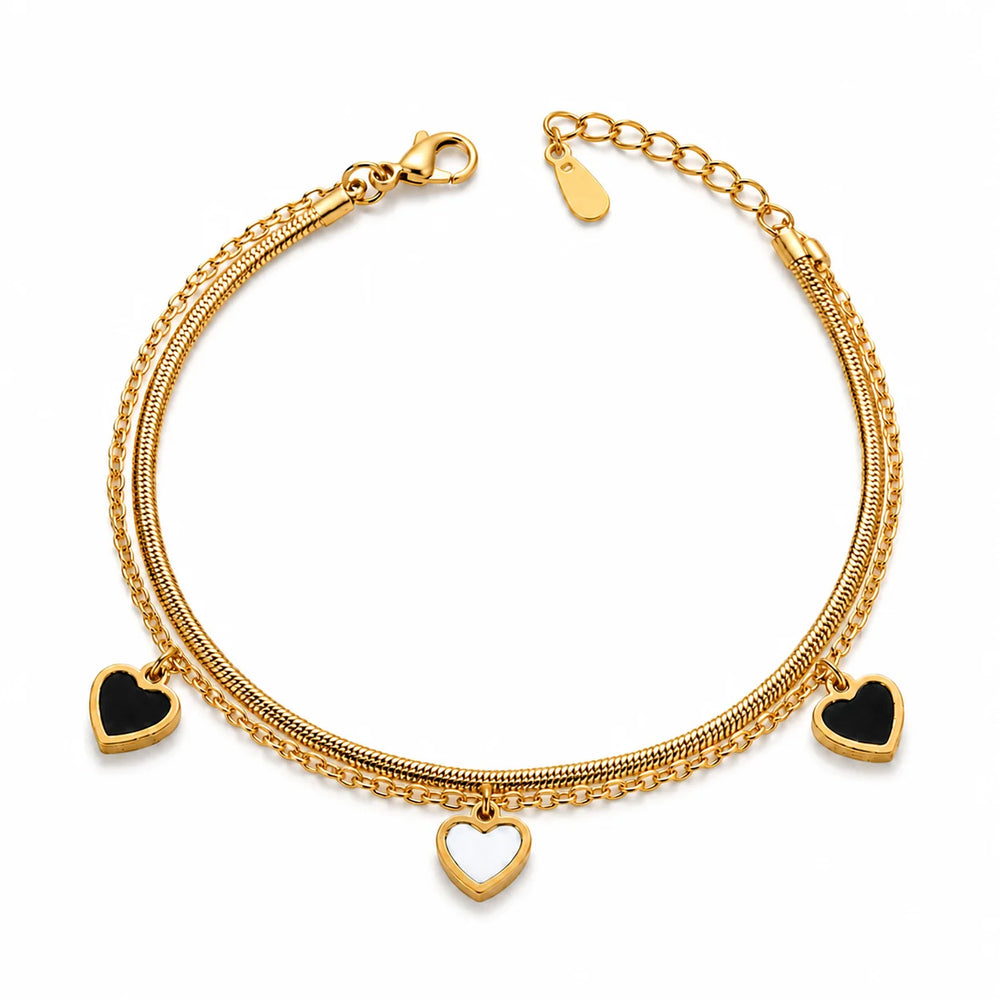 Midnight Heart Charm Bracelet