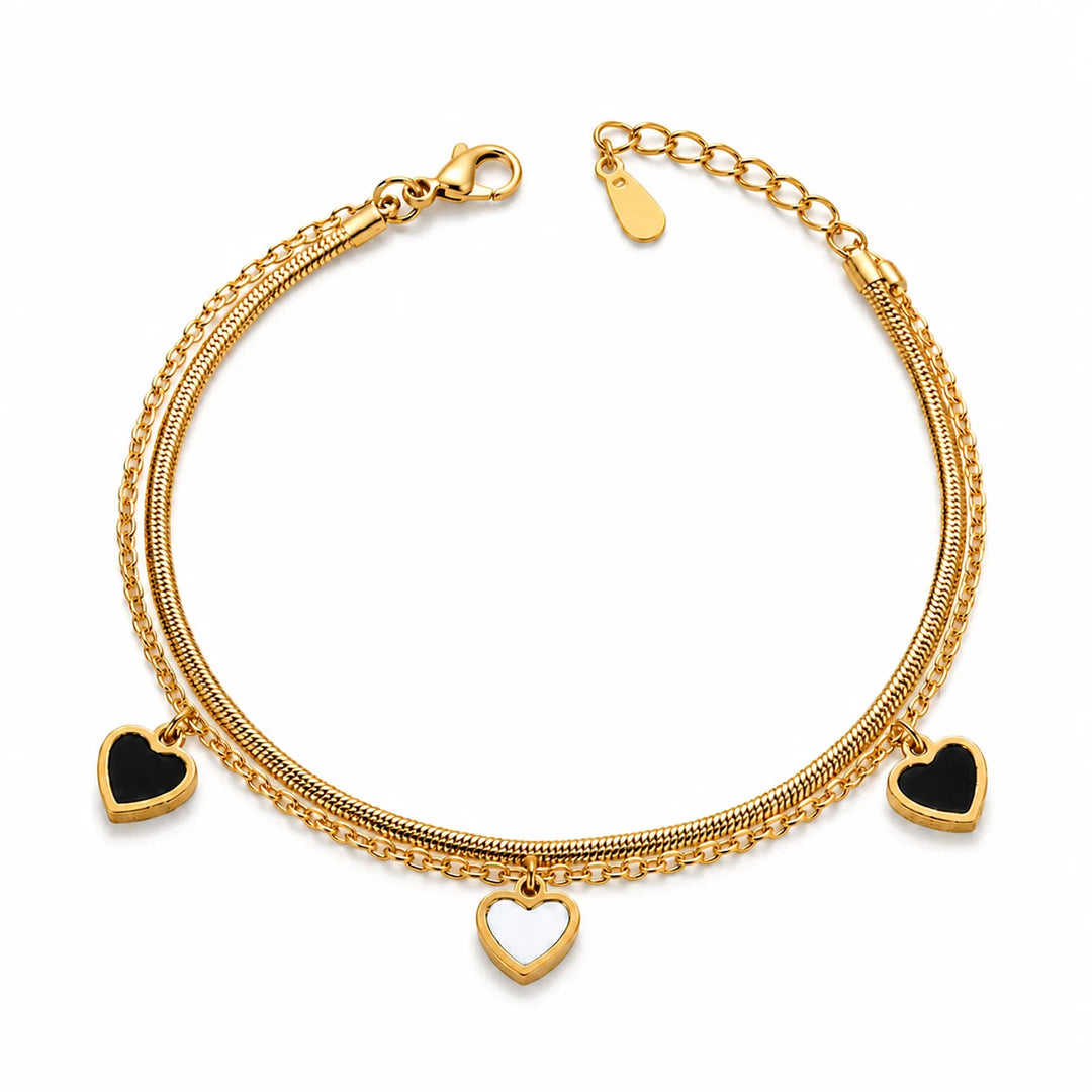Midnight Heart Charm Bracelet