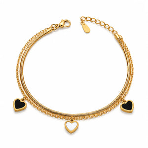 Midnight Heart Charm Bracelet