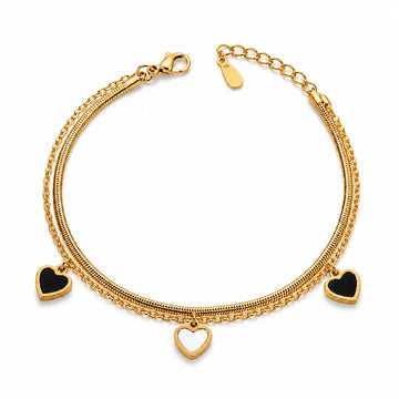 Midnight Heart Charm Bracelet