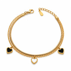 Midnight Heart Charm Bracelet
