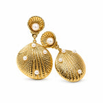 Load image into Gallery viewer, Golden Seashell Statement Earrings
