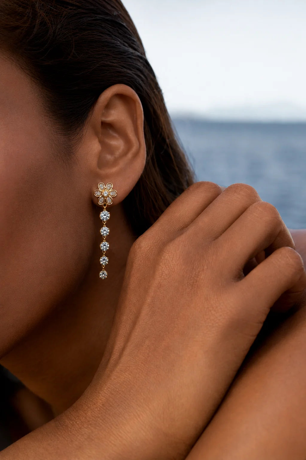 Celestial bloom statement earrings