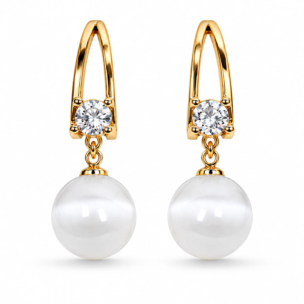Pearl Drop Crystal Earrings