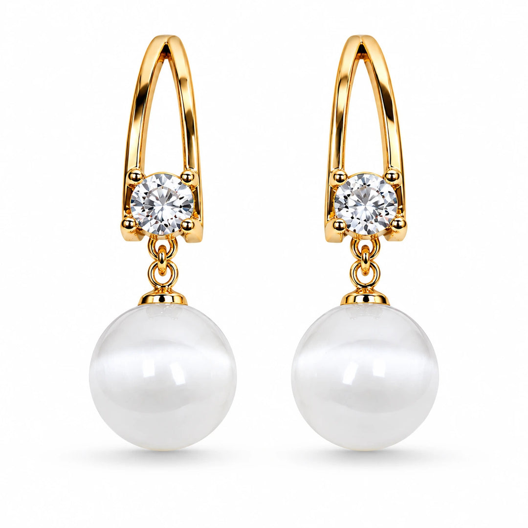 Pearl Drop Crystal Earrings