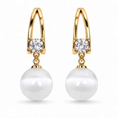 Pearl Drop Crystal Earrings
