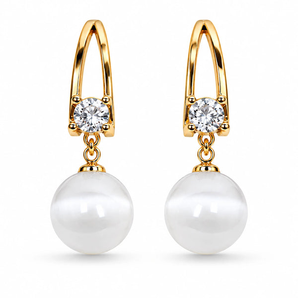 Pearl Drop Crystal Earrings