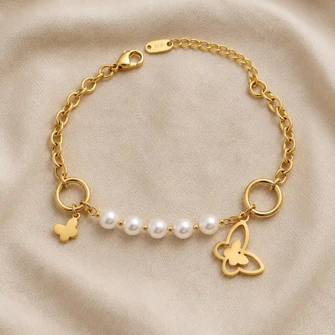 Celestial Pearl Charm Bracelet