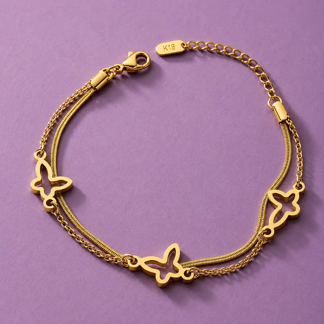 Golden Butterfly Chain Bracelet