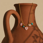 Load image into Gallery viewer, Evil Eye &amp; Heart Charm Necklace
