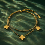Load image into Gallery viewer, Golden Clover Layered Bracelet
