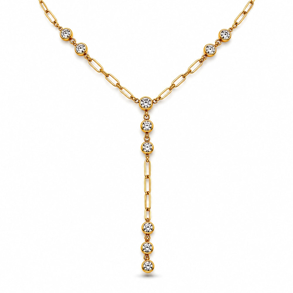 Starlight Cascade Lariat Necklace