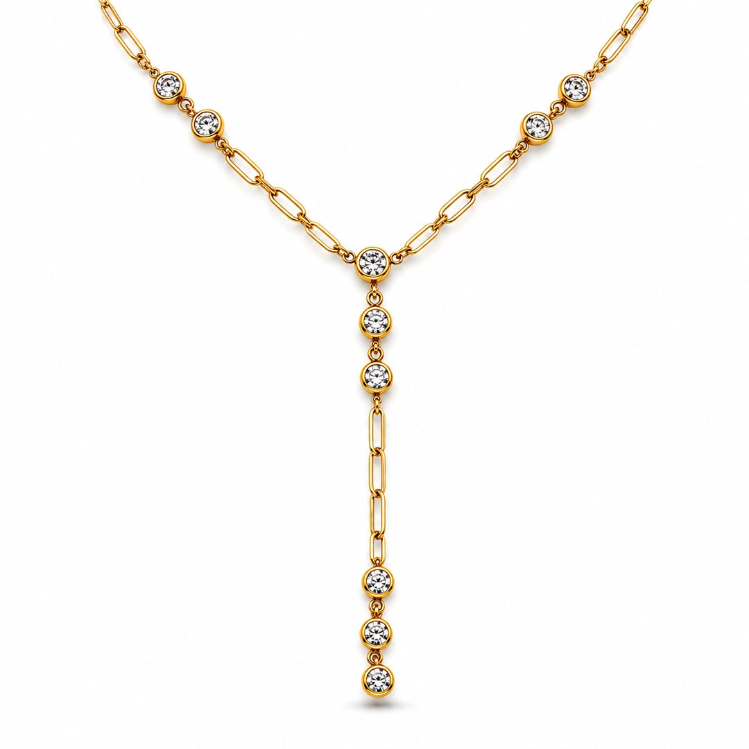 Starlight Cascade Lariat Necklace