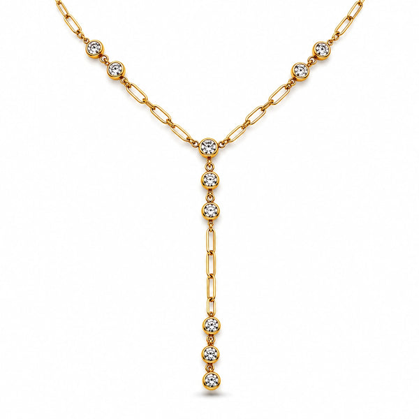Starlight Cascade Lariat Necklace