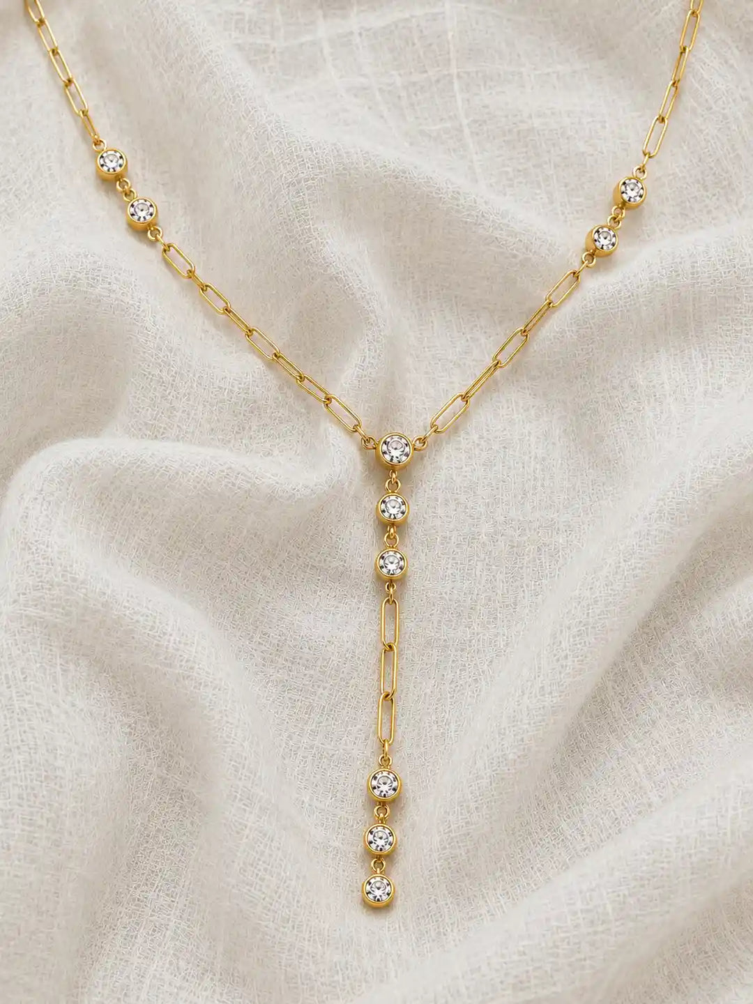 Starlight Cascade Lariat Necklace
