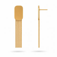 Gold Tassel Bar Earrings