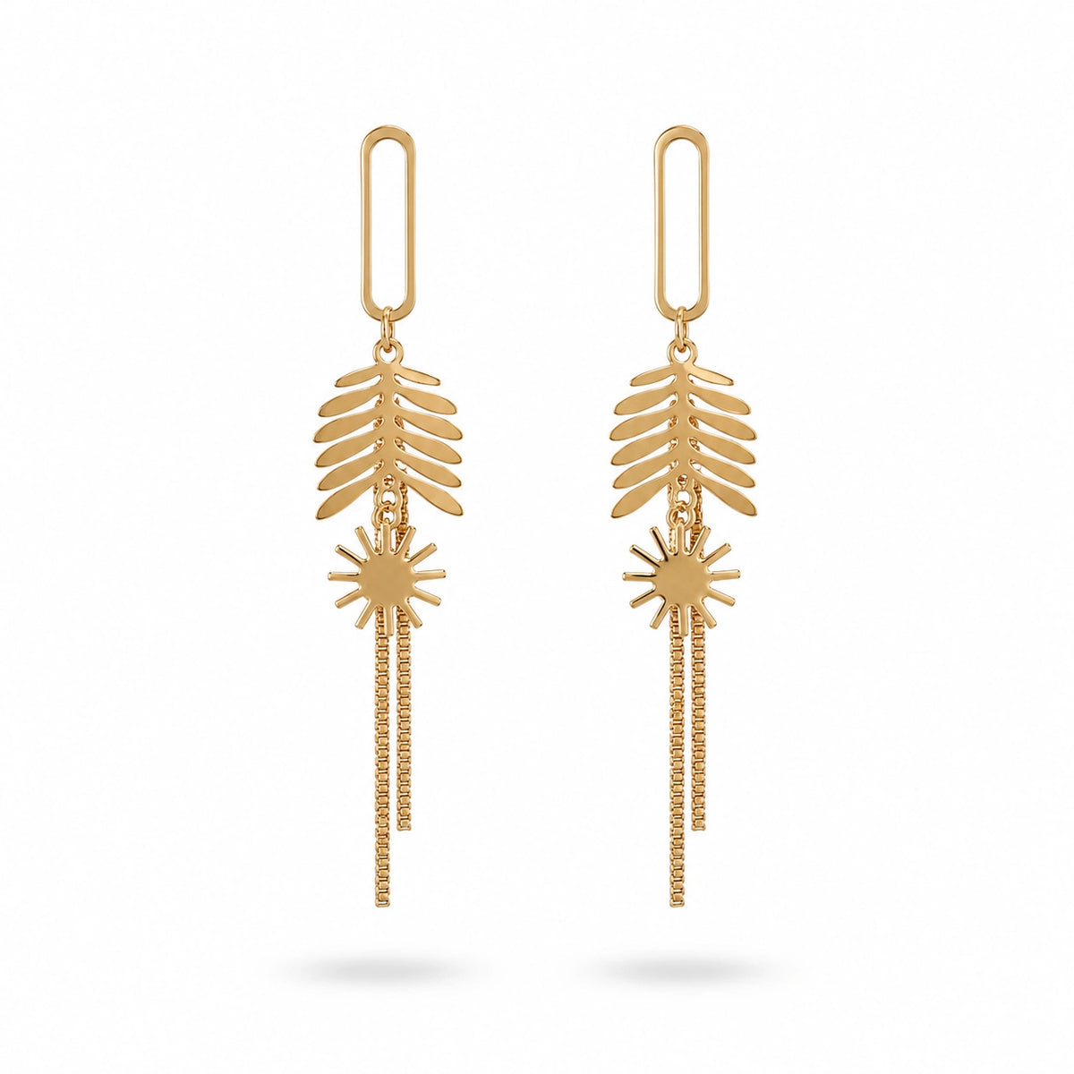Celestial chain drop earrings