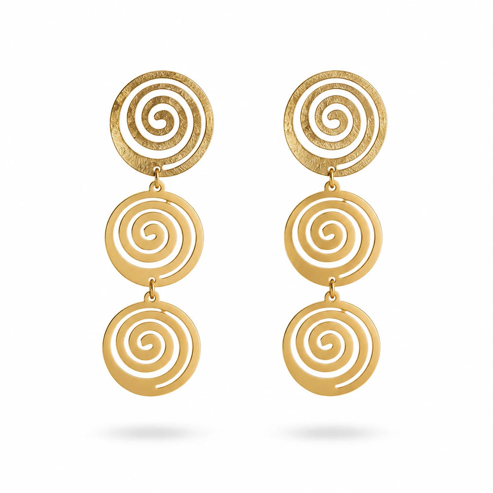Triple Spiral Statement Earrings
