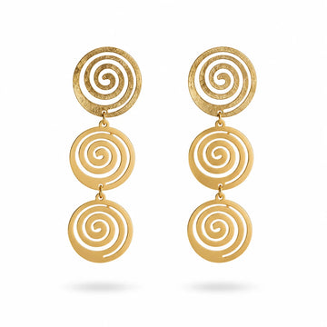 Triple Spiral Statement Earrings